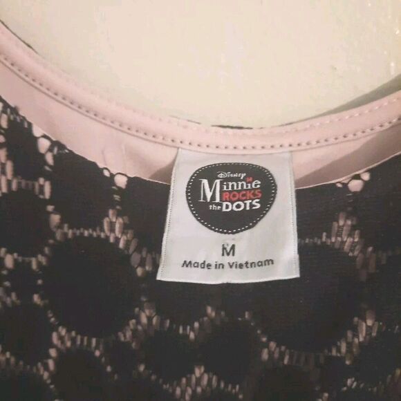 Disney Minnie Rocks the Dots Black Lace Overlay Dress – Size M – Fully Lined - Picture 4 of 8